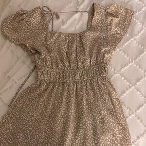 Altar'd State Tan and White Patterned Dress